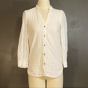 ANTHROPOLOGIE - White Boho Blouse - Size 4